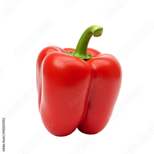 Red bell pepper fresh vegetable sweet pepper capsicum healthy eating concept on transparent background
