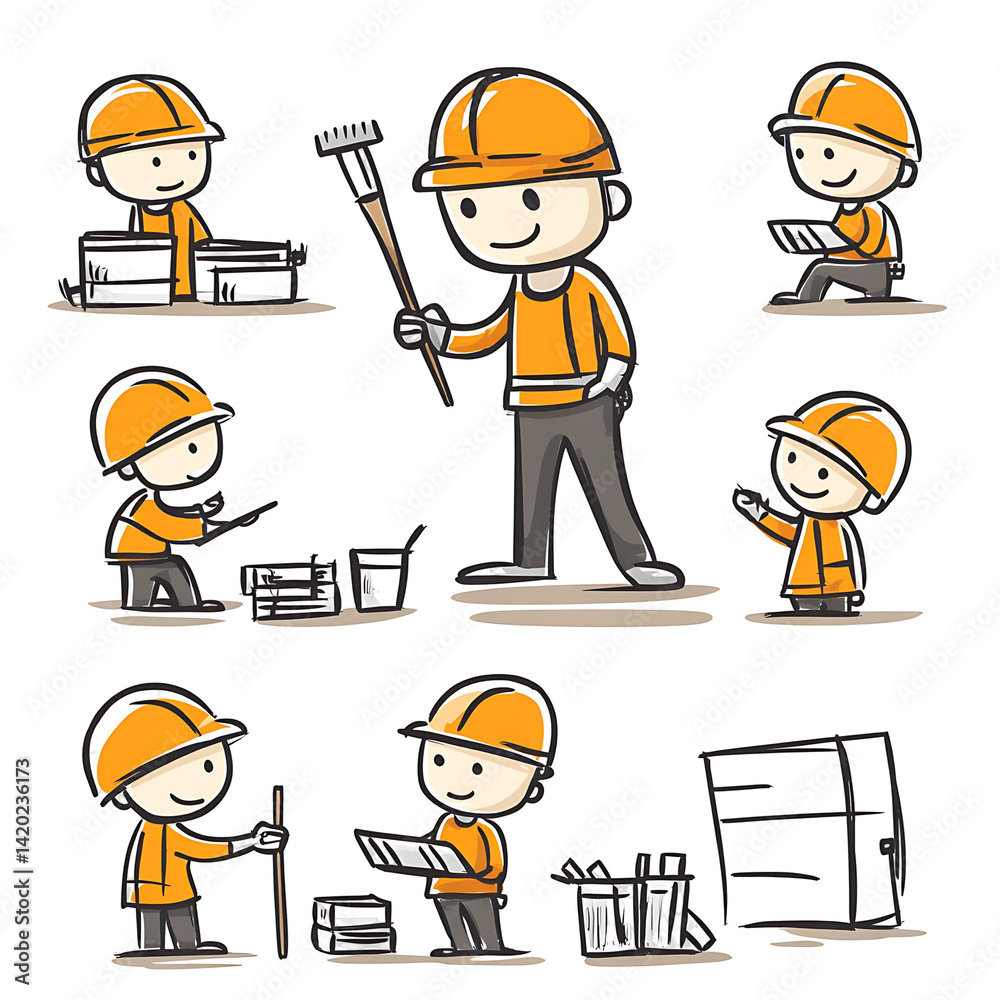 Cartoon Construction Workers Cartoon Construction Workers