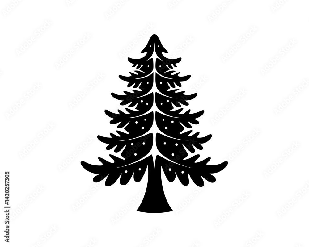 Obraz premium creative details Evergreen tree icon Vector Illustration 