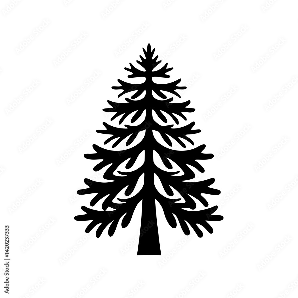 Obraz premium creative details Evergreen tree icon Vector Illustration 