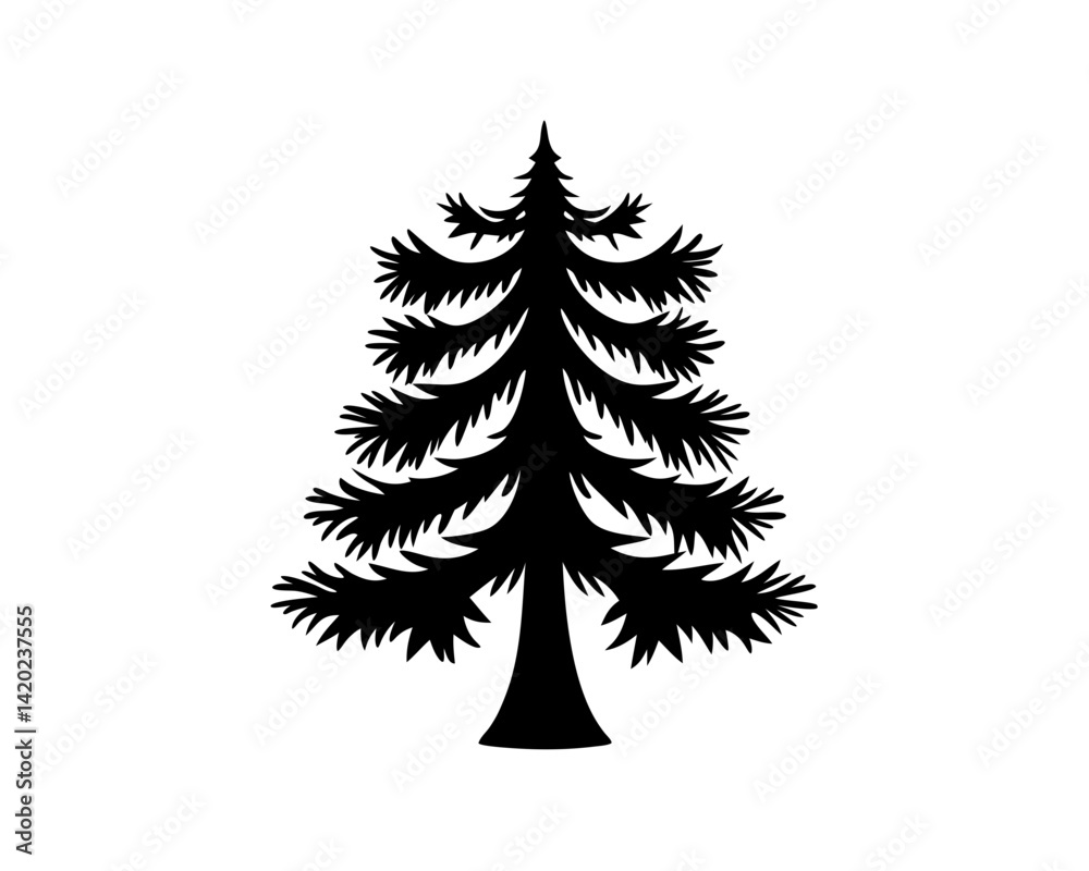 Obraz premium creative details Evergreen tree icon Vector Illustration