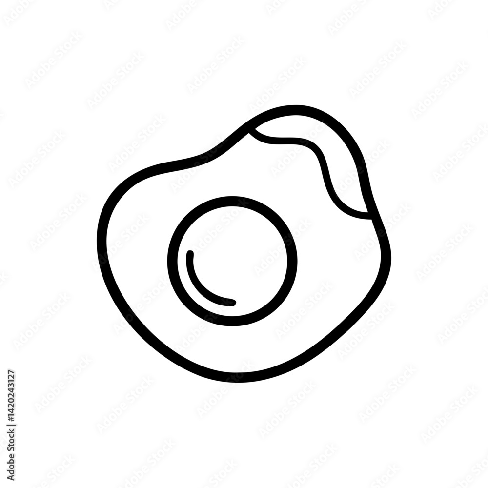 Fried egg simple outline art for food and breakfast concept restaurant menu or cooking channel design ingredient illustration vector graphic.. Transparent background Fried egg simple outline art for food and breakfast concept restaurant menu or cooking channel design ingredient illustration vector graphic.. Transparent background