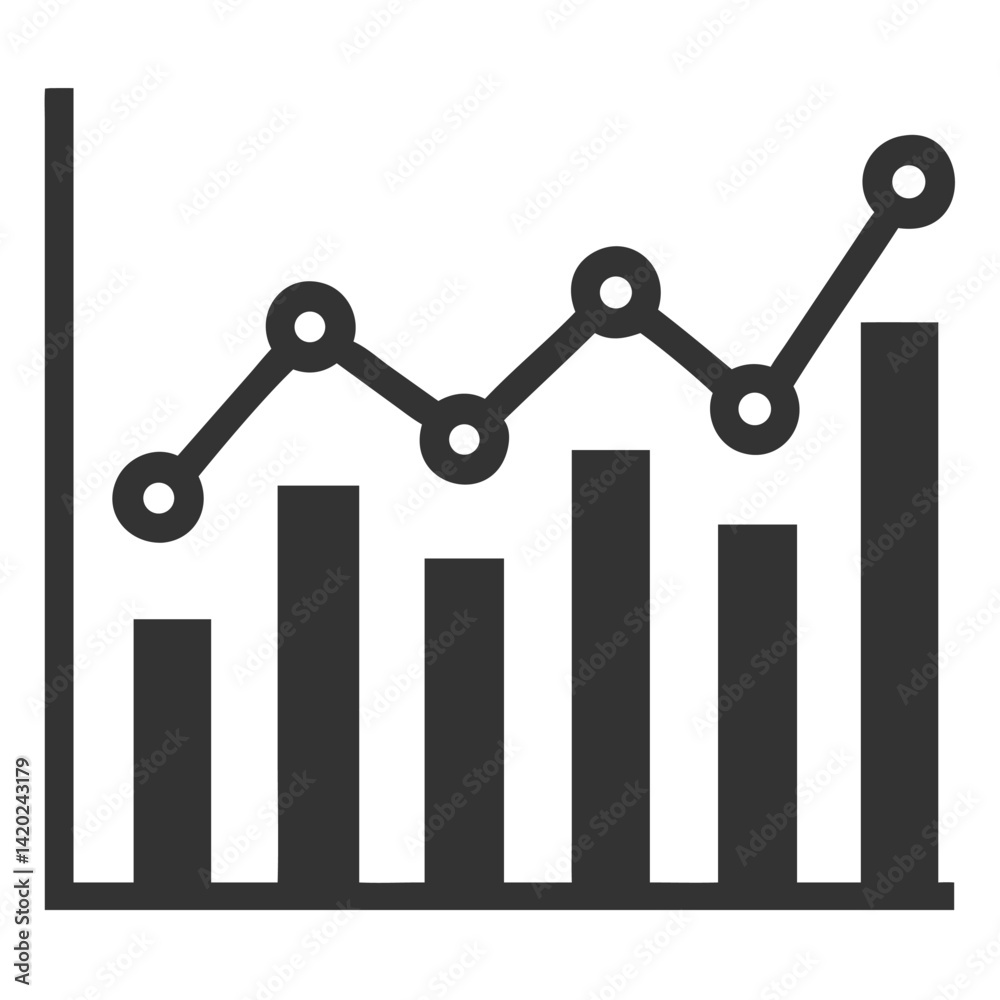 Combined Bar and Line Graph Representing Comparative Data Trends Combined Bar and Line Graph Representing Comparative Data Trends