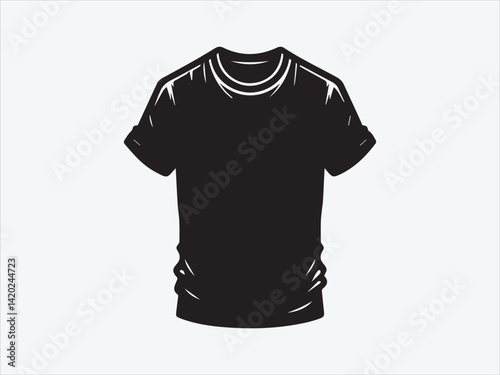 T-Shirt Silhouette with Classic Short Sleeve Design for Fashion, Apparel, and Casual Wear