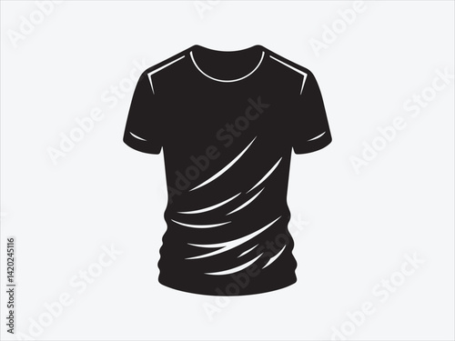 T-Shirt Silhouette with Classic Short Sleeve Design for Fashion, Apparel, and Casual Wear