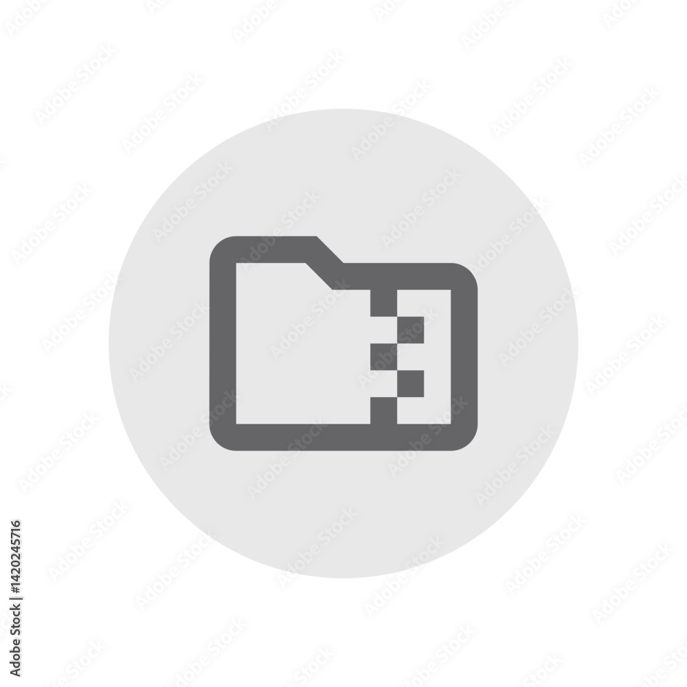 Folder Zip Outlined Icon Folder Zip Outlined Icon