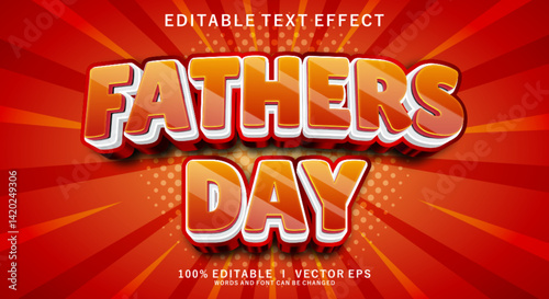 fathers day 3d vector text effect with modern style design