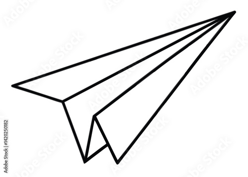 Paper plane line art silhouette vector