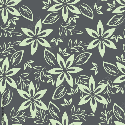 Vintage seamless floral pattern. Liberty style background of small mauve and lilac flowers. Small flowers scattered over a white background. Stock for printing on surfaces