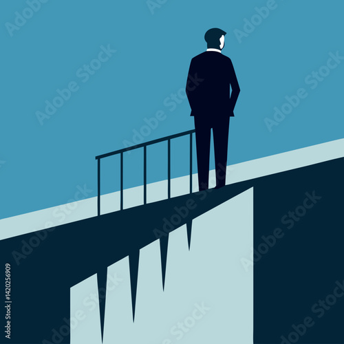 Silhouette of a man standing on a bridge