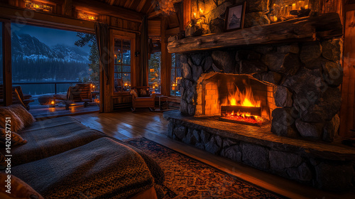 Cozy Cabin Fireplace