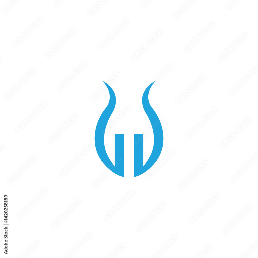 Naklejka premium Abstract letter w logotype