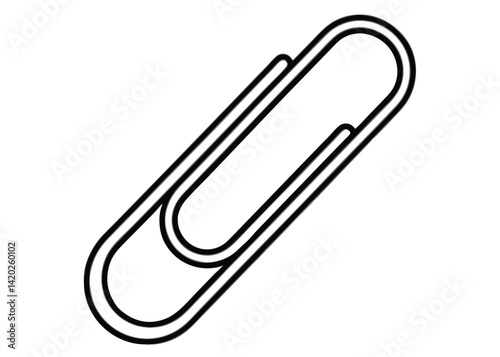 Paperclip line art silhouette vector