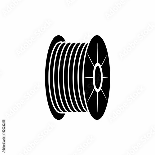 creative details cable spool icon vector illustration	