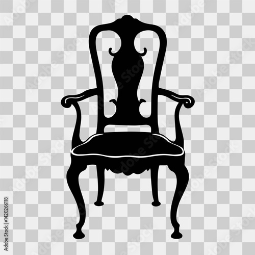 Chair silhouette vector, stylish and versatile furniture design