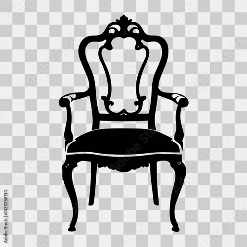 Chair silhouette vector, stylish and versatile furniture design