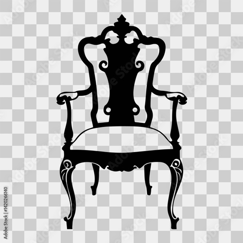 Chair silhouette vector, stylish and versatile furniture design