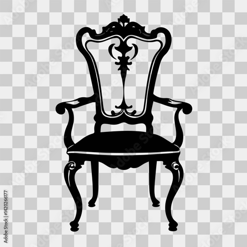 Chair silhouette vector, stylish and versatile furniture design