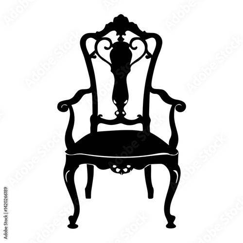 Chair silhouette vector, stylish and versatile furniture design
