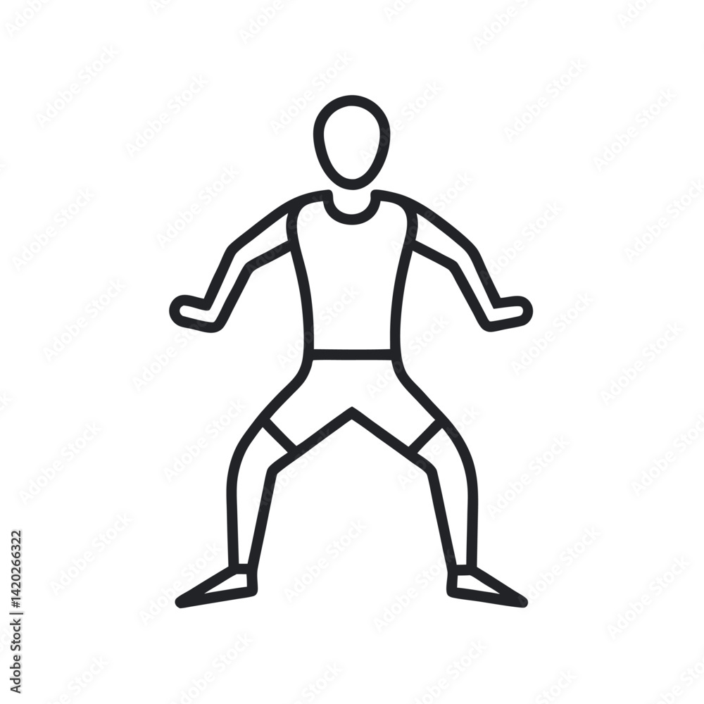 Running Athlete Outline on White Background Running Athlete Outline on White Background