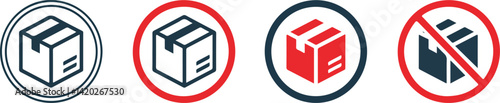 Package Delivery Status Icons Allowed, Red Alert, and Denied