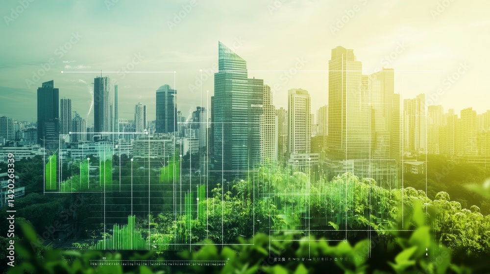 Visual representation of co2 emissions and carbon footprint monitoring through esg data analysis