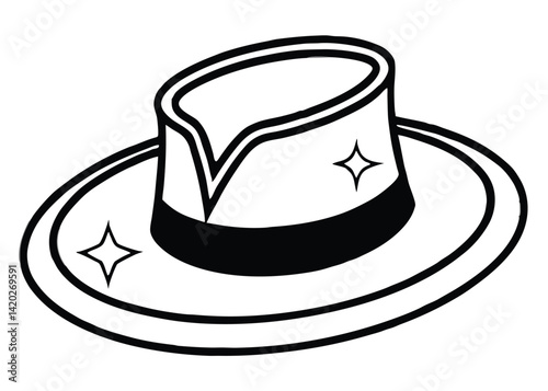 Magic hat line art silhouette vector