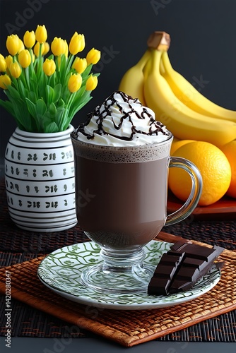Chocolate Drink with Fruit photo
