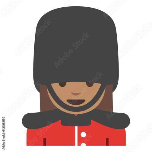 British Royal Guard Clipart Illustration | Red Uniform and Black Bearskin Hat Isolated on White Background
