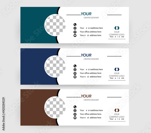 Best corporate email Signature Template . Blue and Black Email Signature Design.	