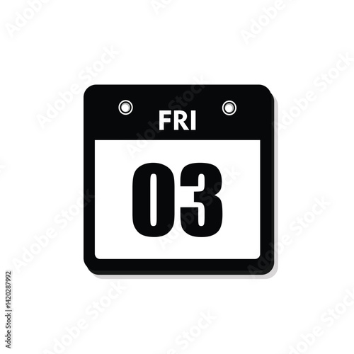 calender icon, 03 friday icon with white background
