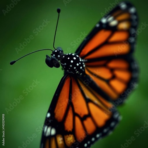 Monarch Butterfly: Close-up of Vibrant Wings and Intricate Details