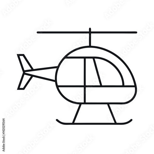 Helicopter Outline with White Background