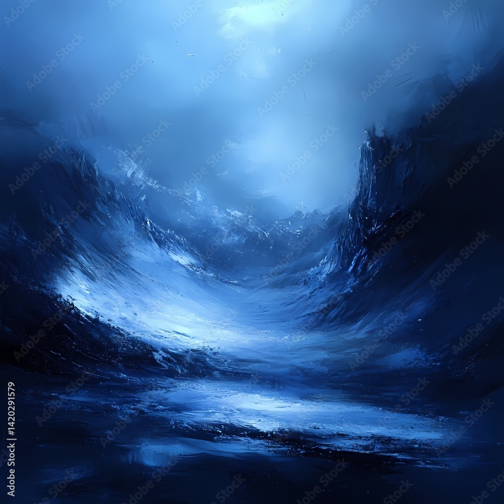 Fototapeta premium Blue Fantasy Mountain Landscape