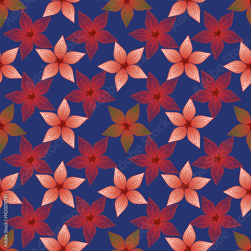 Vintage seamless floral pattern. Liberty style background of small mauve and lilac flowers. Small flowers scattered over a white background. Stock for printing on surfaces