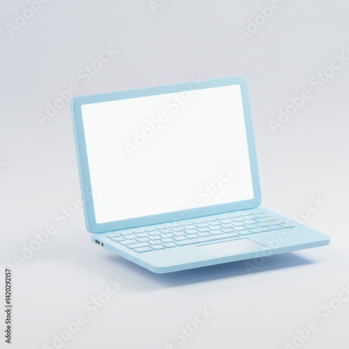 Obraz na płótnie Modern minimalistic laptop with blank screen for digital design and presentation w salonie