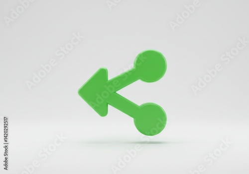 Obraz na płótnie Green share icon on white background for digital communication design w salonie