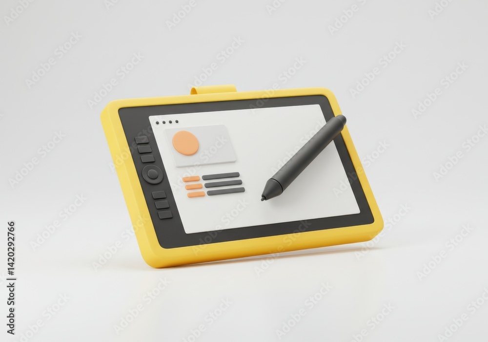 Creative digital tablet and stylus for art and design inspiration