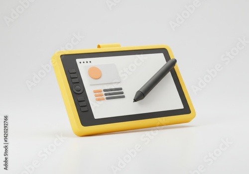 Obraz na płótnie Creative digital tablet and stylus for art and design inspiration w salonie