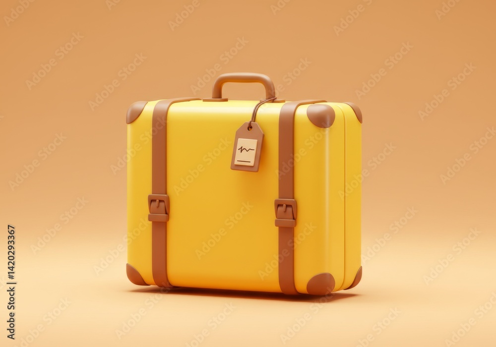 Bright yellow luggage for travel adventures and vacation planning