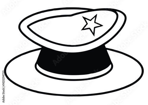 Magic hat line art silhouette vector