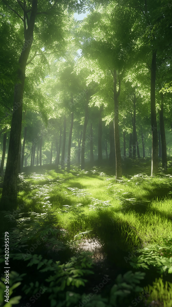 Obraz premium morning in the forest