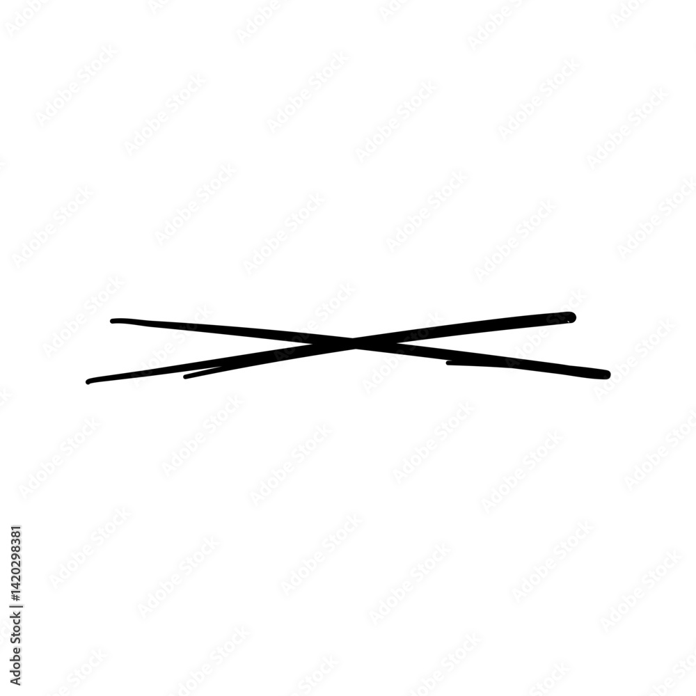 Doodle grunge lines, scrawls, underlines strikethroughs. Vector illustration 