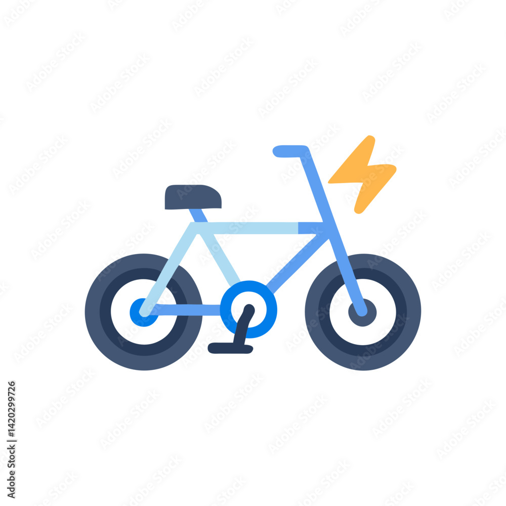 Electric bicycle vector illustration, sustainable transportation, eco-friendly commute Electric bicycle vector illustration, sustainable transportation, eco-friendly commute