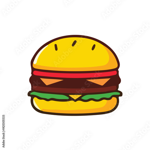 burger icon illustration on white background