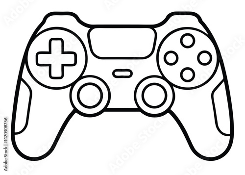 Game controller silhouette line art vector