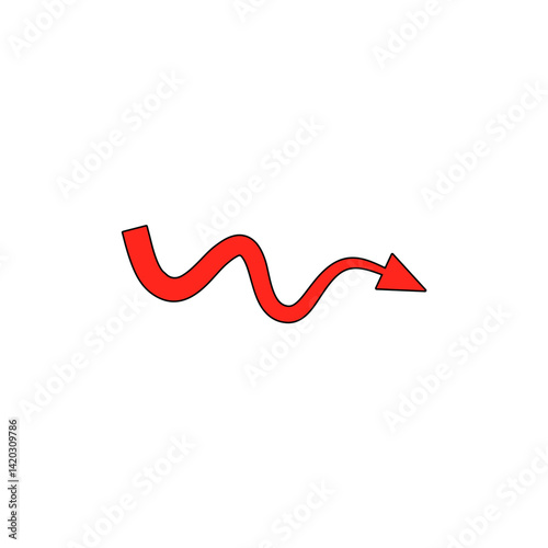 Red devil tail with arrow. Vector illustration
