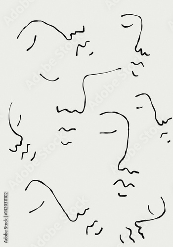 line art faces people minimal illustration 