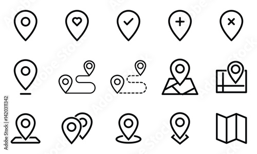 location vector icon set. point illustration sign collection. position symbol. place logo.