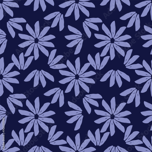 Vintage seamless floral pattern. Liberty style background of small mauve and lilac flowers. Small flowers scattered over a white background. Stock for printing on surfaces